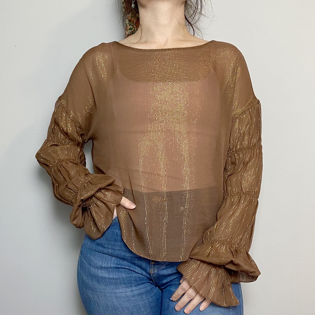 Amanda Uprichard Schmidt Silk Lurex Stripe Top